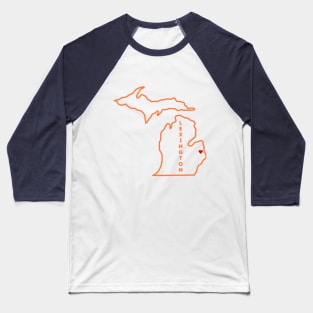 Lexington MI Love (Orange) Baseball T-Shirt